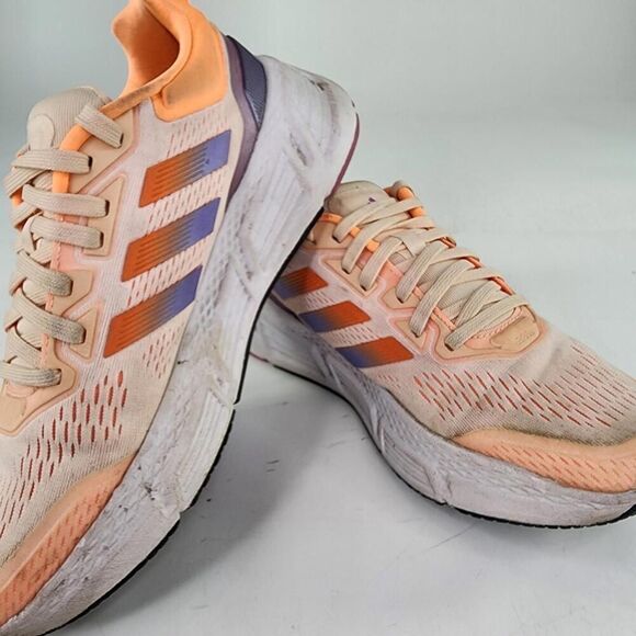 Adidas Questar Flow Contrast Sole Lace-Up Running Shoe US 7.5 Orange Sneakers - Picture 3 of 12